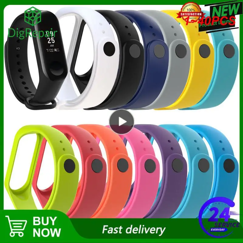 

Ремешок силиконовый для Mi Band 7 6 5 4 3, спортивный браслет для наручных часов, Mi Band 7 6 5 4 3, с ветвями, 1 ~ 40 шт.