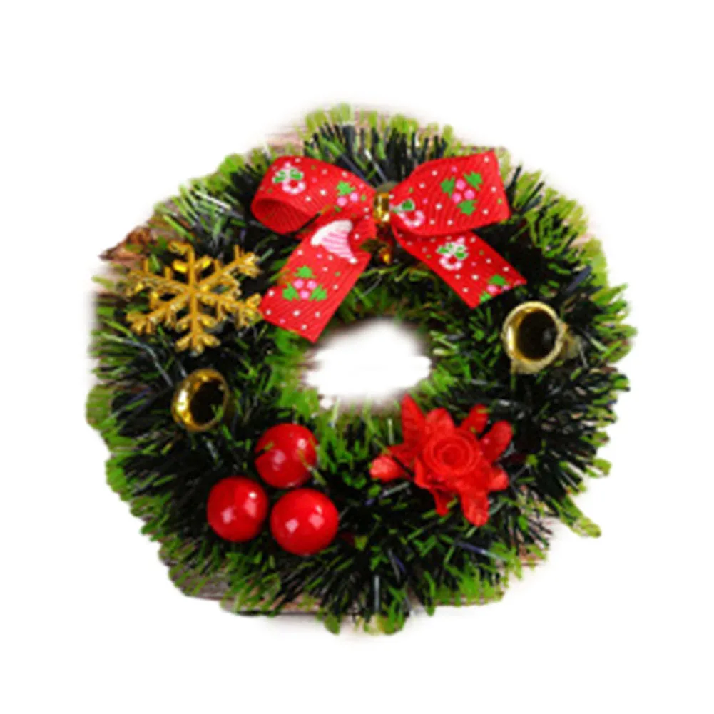 

12cm Christmas Wreath Simulation Flower Vine Ring Hanging Garland Artificial Crafts Holiday Christmas Tree Wreath Decoration