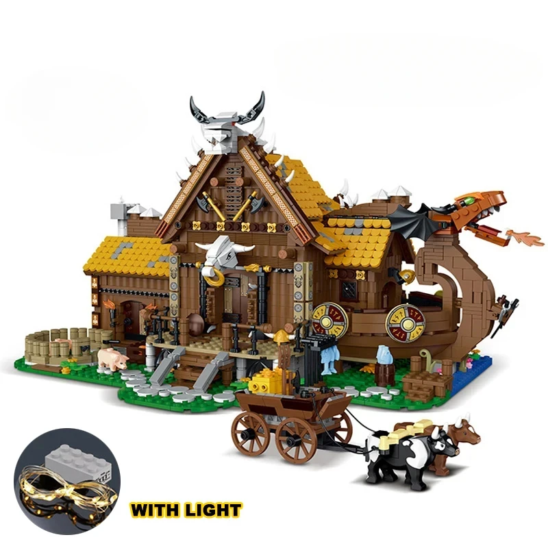 Блочный конструктор MOC Дом викингов