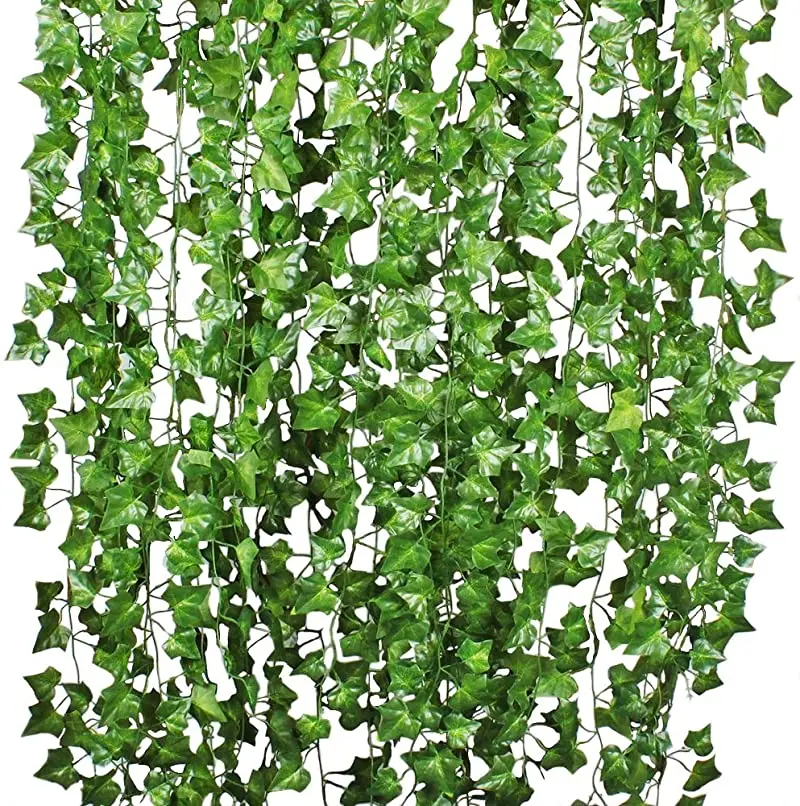 220cm Artificial Ivy Green Silk Artificial Hanging Vines Leaf Plants Vines Leaves 1Pcs Diy Wall Decor Artificial Plants Vine