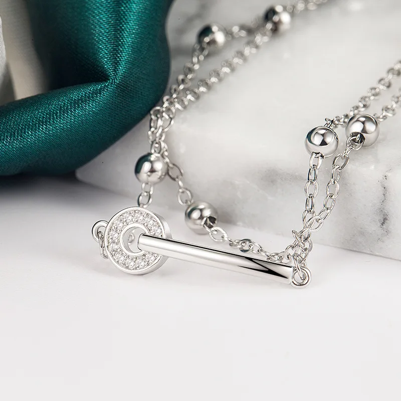 Цветные браслеты из стерлингового серебра для женщин двухслойные кольца