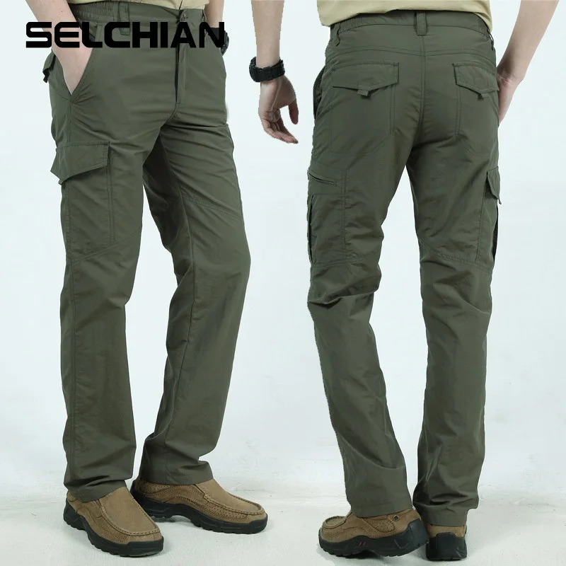 

Men Lightweight Tactical Pants Breathable Summer Casual Army Military Long Trousers Male Waterproof Quick Dry Cargo Pants 4XL