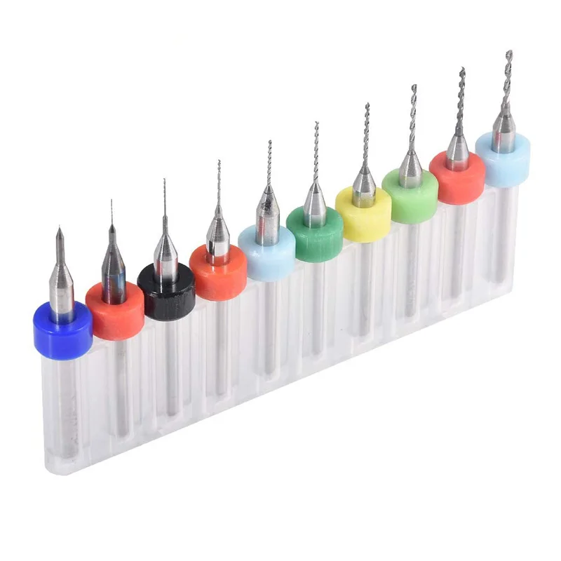 10Pcs/set 0.3-1.2mm 0.1-1.0mm PCB Print Circuit Board Carbide Mini Drill Bit Tungsten Steel CNC Micro Drill Bits Machine Bit