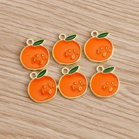 10pcs cute fruit charms for jewelry making enamel orange charms pendants for necklaces earrings diy keychains crafts accessories