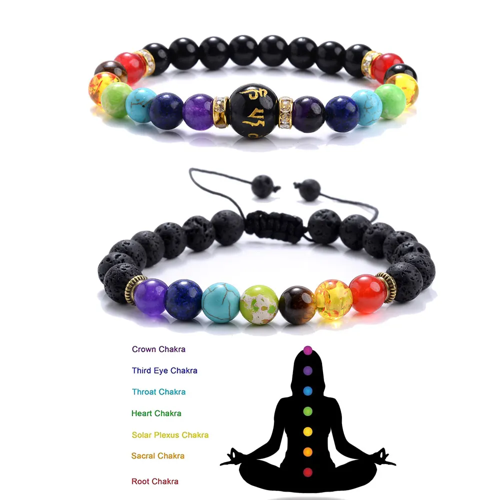 Модные браслеты с шармами Древо жизни плетеные вручную из лавового камня