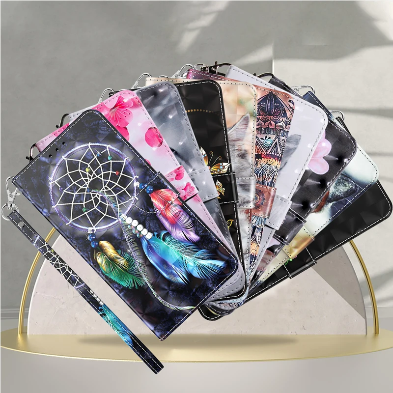 

For Realme GT2 PRO GT Neo 2 Neo 3t Cat Dog Magnet Flip Leather Wallet Cover Case