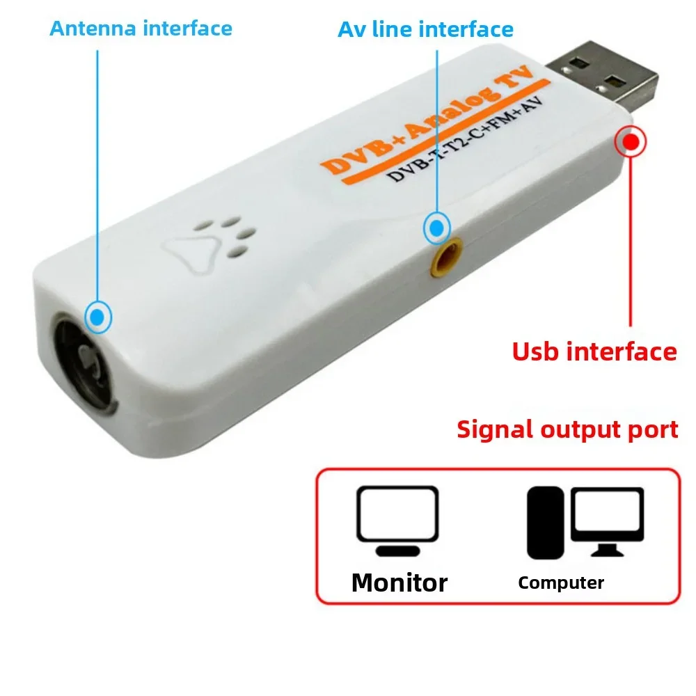 Фото Цифровой DVB t2 PVR Аналоговый USB-телевизор-тюнер Dongle PAL/NTSC/SECAM с антенной Дистанционный HDTV-приемник для DVB-T2/DVB-C/FM/DVB/AV №5