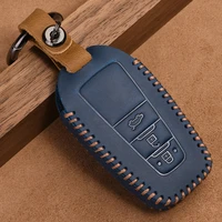 2021 leather car key case cover for toyota chr c hr prado camry avalon prius corolla rav4 2 3 button keychain accessories