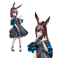 20cm amiya anime arknights figure kawaii rabbit ear black dress waving standing model pvc toys young children collectible doll
