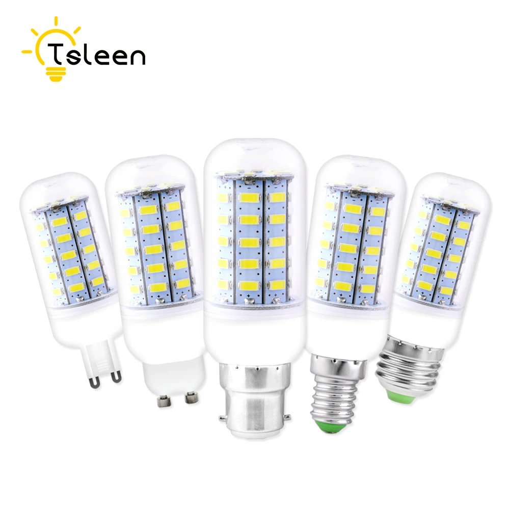 

220V GU10 Lampara E27 24 36 48 56 69 72 Led Candle Light Bulb LED Bulb Corn Lamp Leds E14 Bombilla G9 B22 LED Bulb Home