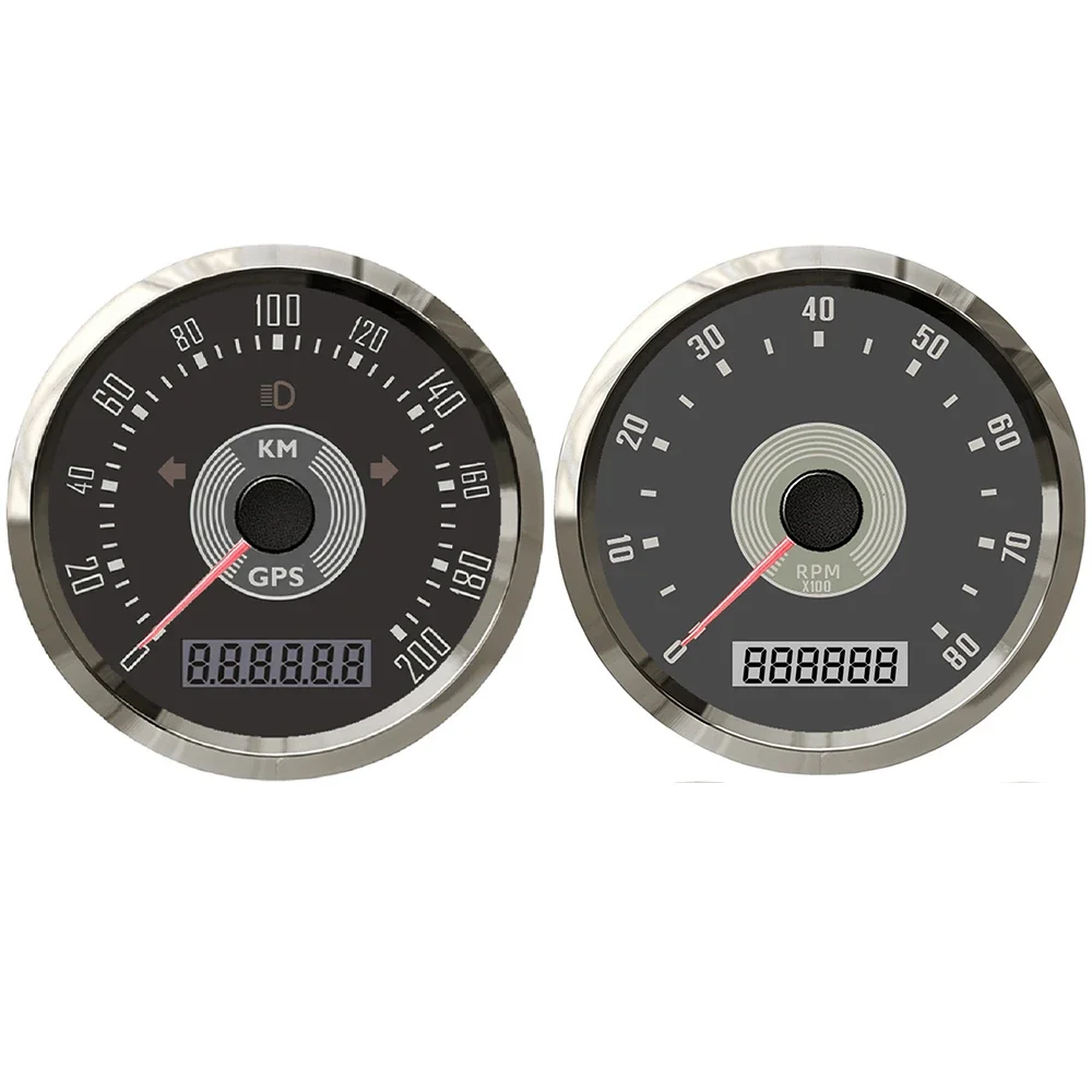 ELING 2 Gauge Set 85 мм GPS спидометр 0-160MPH 220 км/ч + тахометр 0-8000 об/мин с красной желтой