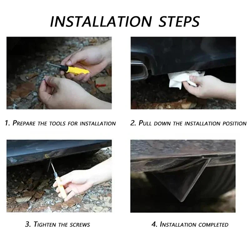 4 шт. черный универсальный модифицированный задний бампер акулий плавник