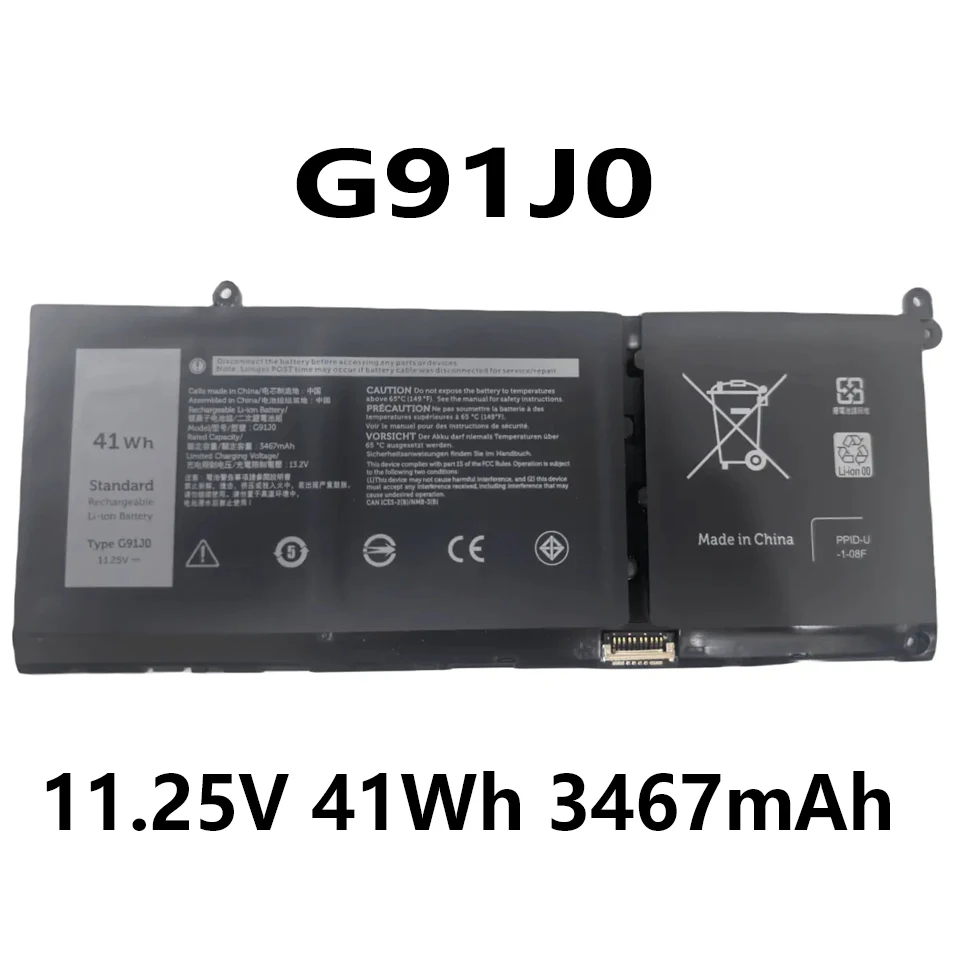 Аккумулятор G91J0 для ноутбука Dell Latitude 11 25 3467 3320 3420 Inspiron 3520 5310 5410 5415 5418