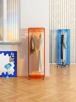 zqacrylic wardrobe coat rack floor creative nordic small apartment movable