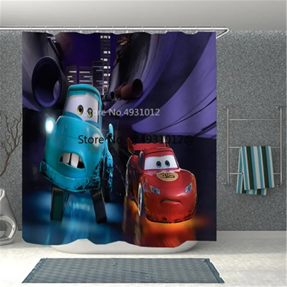 Disney Молния Маккуин автомобиль занавеска для душа ванной Декор водонепроницаемый