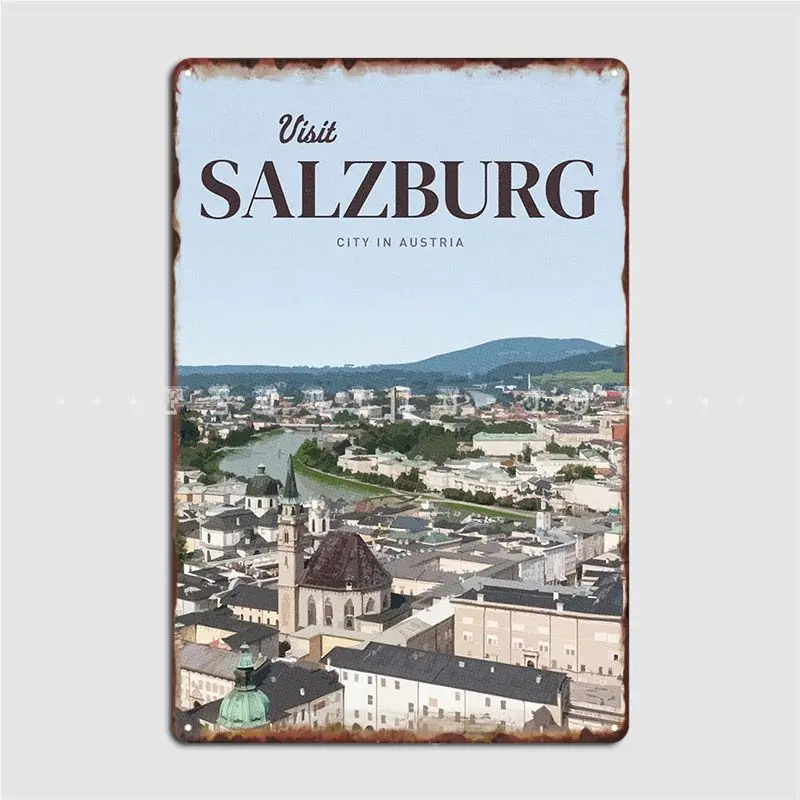 

Visit Salzburg Metal Sign Wall Mural Customize Club Bar Poster Tin Sign Poster