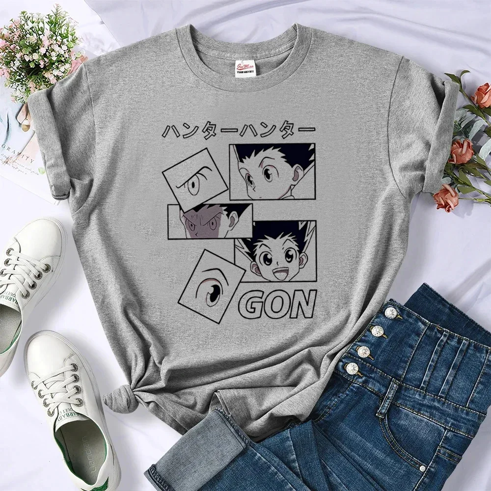 Фото Hunter x Hunter t-shirt female Gothic Punk Digital Pop Culture tshirt Vintage 2000s Punk Graphic streetwear Breathable №2