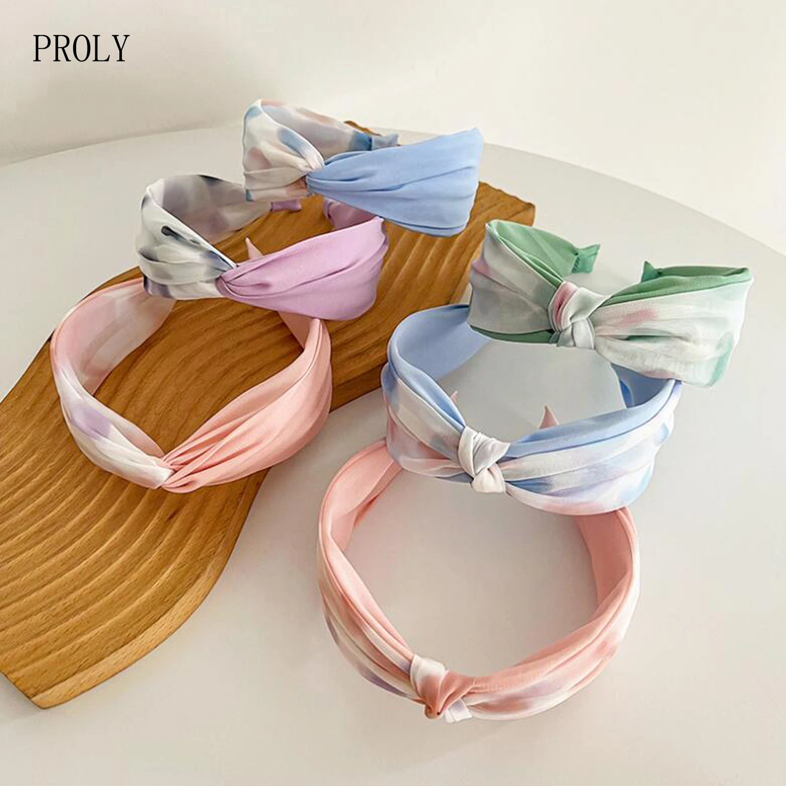 

PROLY New Fashion Headwear For Women Center Knot Flower Hairband Fresh Light Color Headband Hair Accessories Wholesale