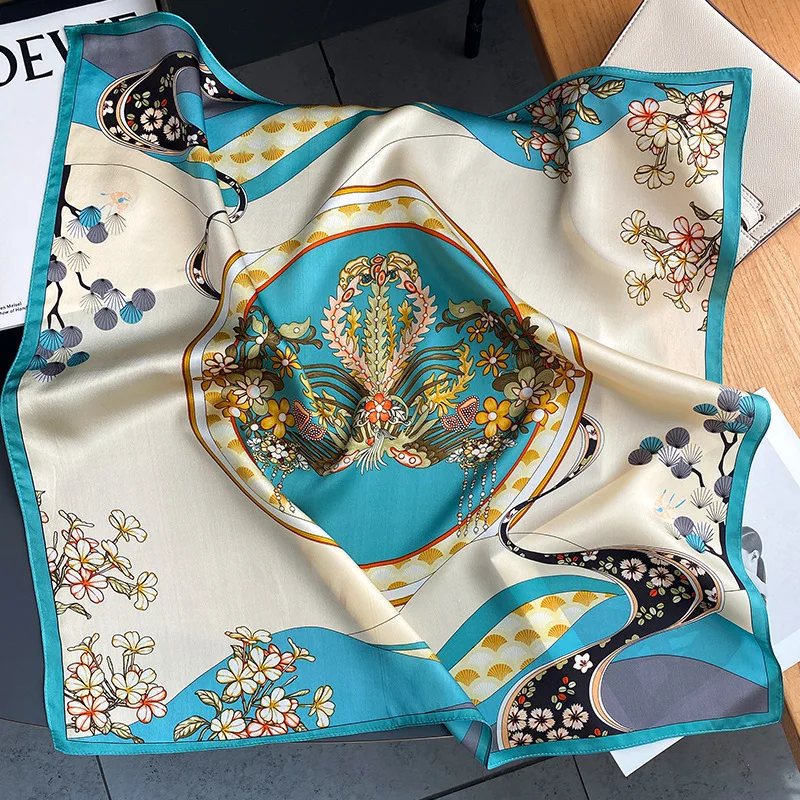 

Luxury 100 % natural silk scarf Women Neck Scarfs Office Hair Foulard Kerchief Bandana Shawl Scarves Square Wrap Headband Hijab