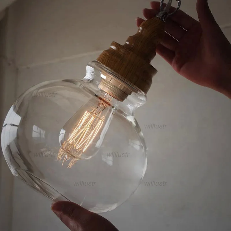 Металлический подвесной светильник под дерево из прозрачного стекла для отеля