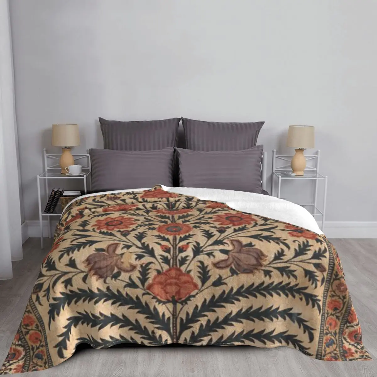 Винтажная панель с подкладкой палатки Индия 172550 ультра-мягкое Флисовое одеяло