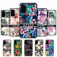 art flowers banana leaf guess phone case for samsung galaxy s20lite s21 s21ultra s20 s20plus s21plus 20ultra