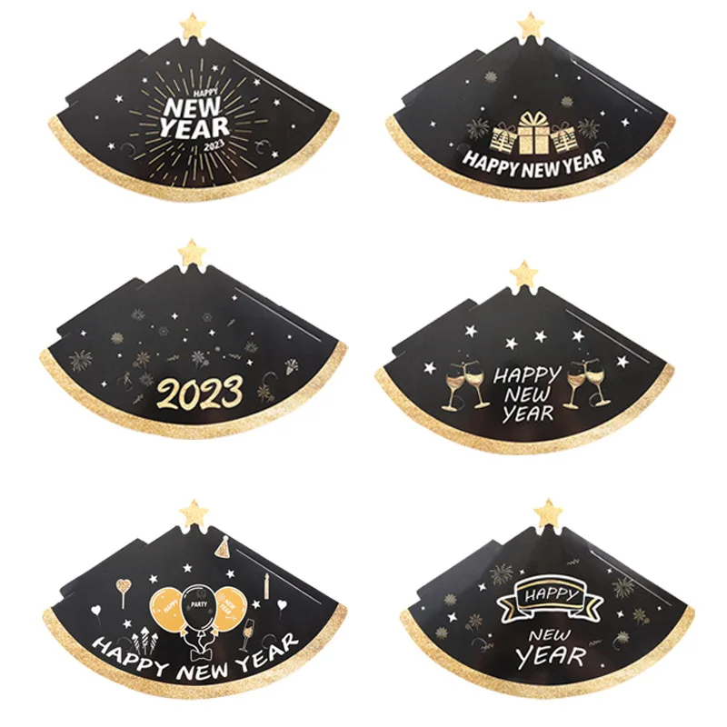 

6pcs Happy New Year Party Hats New Year Paper Cone Hats New Year Party Favor New Year Eve Party Decorations 6-pack