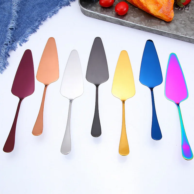 

Colorful Stainless Steel 1pc Serrated Edge Cake Server Blade Cutter Pie Pizza Shovel Cake Spatula Baking Tools Dropshipping