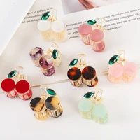 korea new pattern acetic acid rhinestone trumpet cherry hairpin for women or girl personality temperament claws