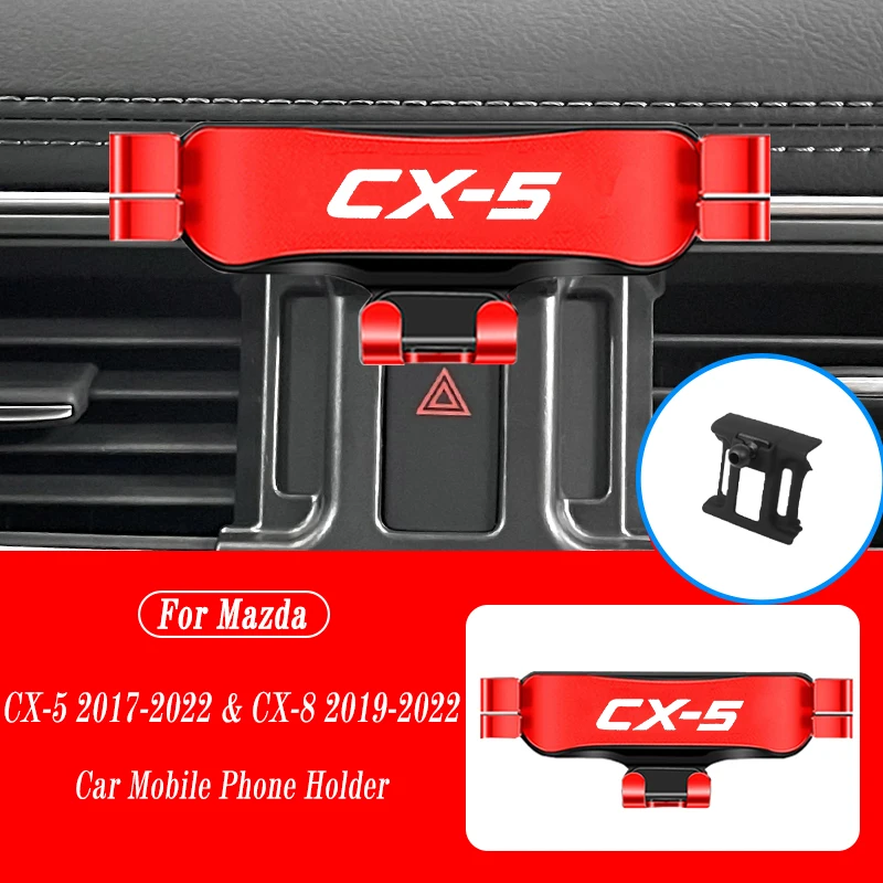 

Автомобильный держатель мобильного телефона для Mazda CX-5 2015-2022 CX8 2019-2022, крепления для вентиляционных отверстий, подставка, GPS, гравитационный навигационный кронштейн, аксессуары