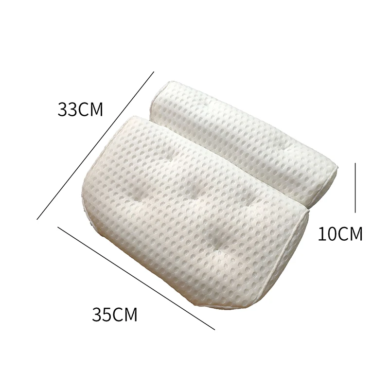 Breathable 3D Mesh Spa Bath Pillow with Suction Cups Neck and Back Support Spa Pillow for Home Hot Tub Bathroom Accessories images - 6