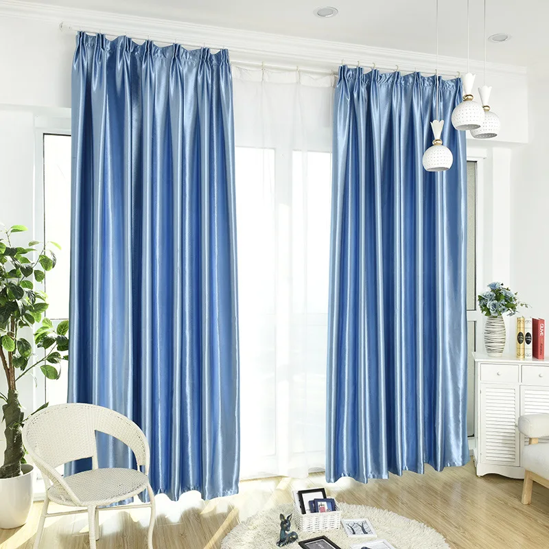 

Solid color full blackout single-sided light embossed curtains for hotel and homestay project curtain wholesale customization