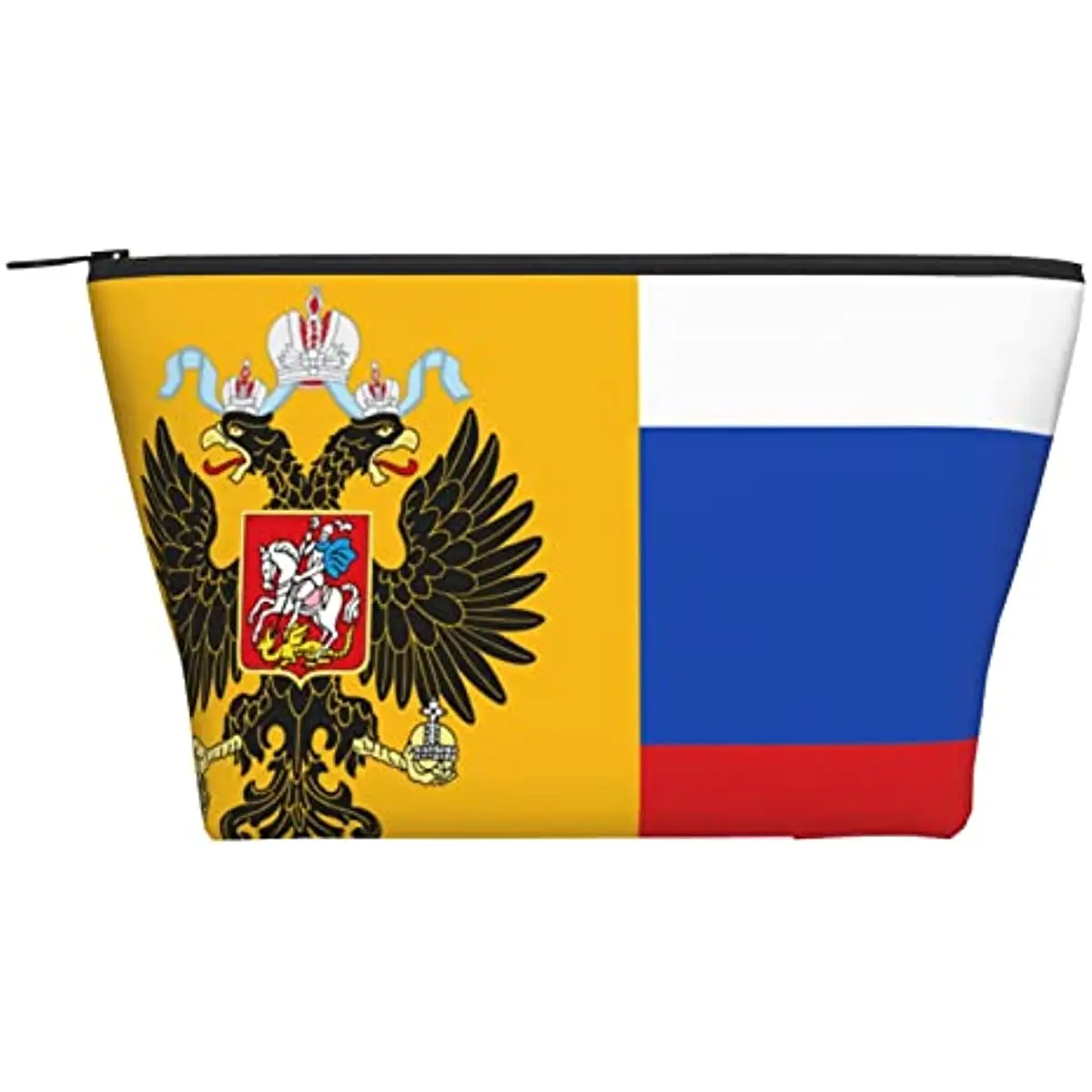 

New Russian Flag Trapezoid Cosmetic Bag Toiletry Kit Clutch Handy Bag Make Up Bag for Women Teens Cosmetic Case
