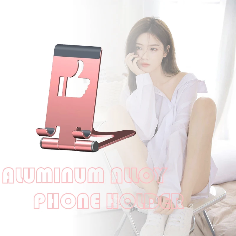 

Light Weight Folding Desktop Lazy Bracket Portable Aluminum Alloy Phone Holder Sturdy Tablet Holder Stand for ISO Android
