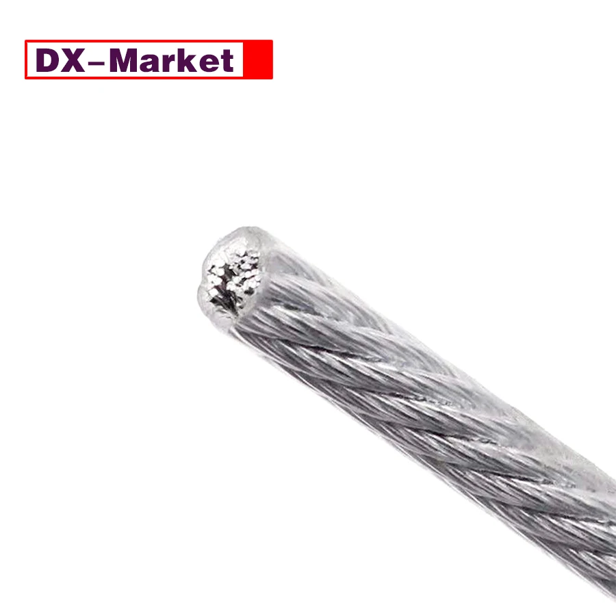 

10mm 7*19 Transparent Color Plastic Coating 304 Stainless Steel Wire Rope ,J002