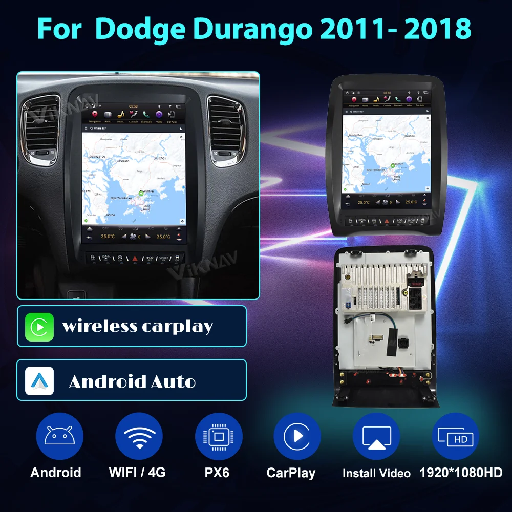 

Автомагнитола 128G для Dodge Durango 2011- 2018 Px6 Android мультимедийный прочный стерео экран с Carplay