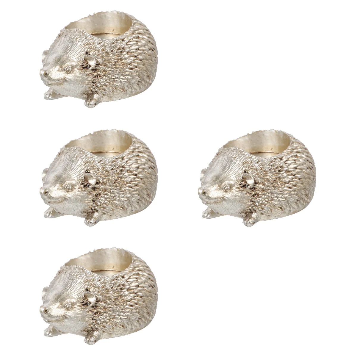 

4pcs Resin Hedgehog Shaped Holder Animal Statue Candlestick Decor Ornament