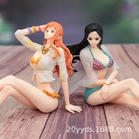 10cm sitting swimwear one piece japan game statue nami anime figure sexy girl pvc action figure model toy collectible doll gifts