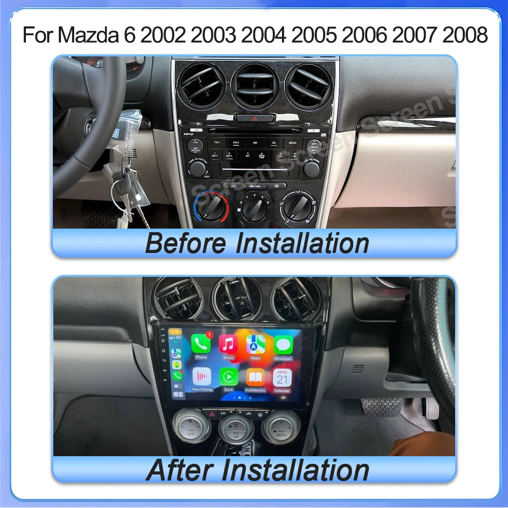 Фото Android 15 для Mazda 6 2002 2003 2004 2005 2006 2007 2008 Автомобильная навигация Радио Мультимедиа WIFI 5G Автоплеер DSP Carplay GPS №2