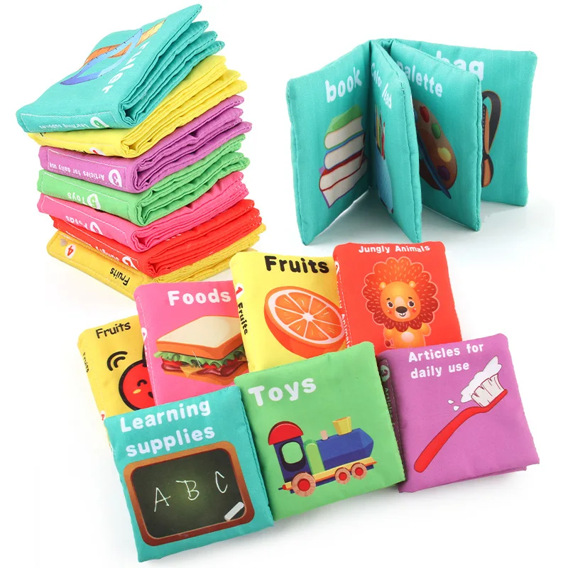 

Детская 3D тканевая книга Englis, Мягкая книга для чтения для раннего развития младенцев, для раннего развития ребенка