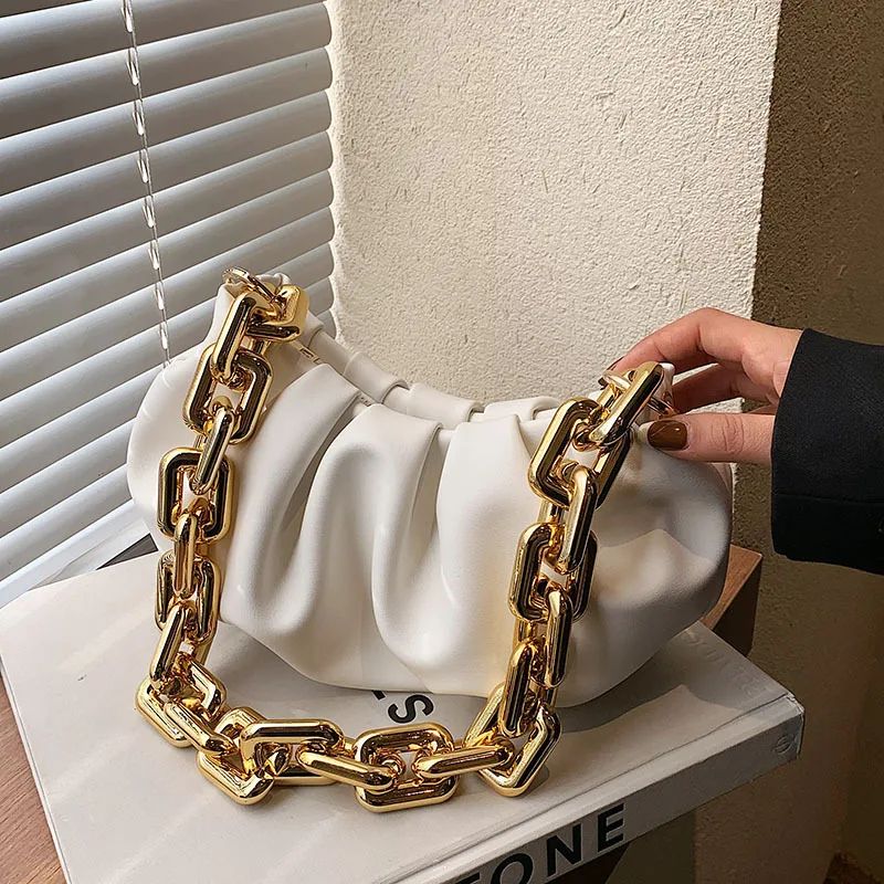 

Luxury Brands Thick Chains Cloud Bag Women Designer Handbags Fashion Dumpling Bag Ladies Clutch Shoulder Bags for Women 2022 Ins