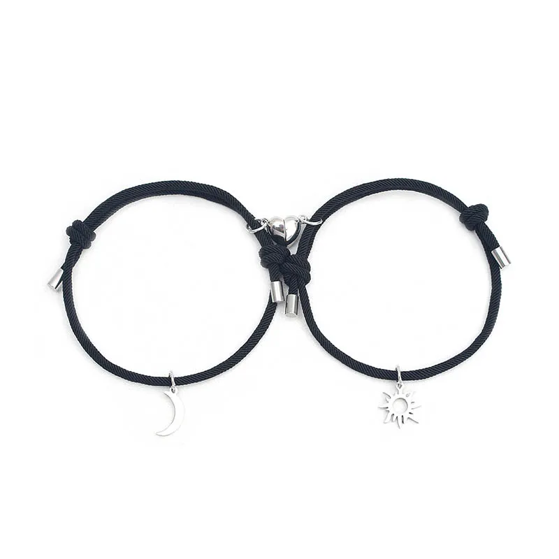 Романтический Комплект Браслетов Для Пар Подвески В Форме Сердца Солнце-Луна
