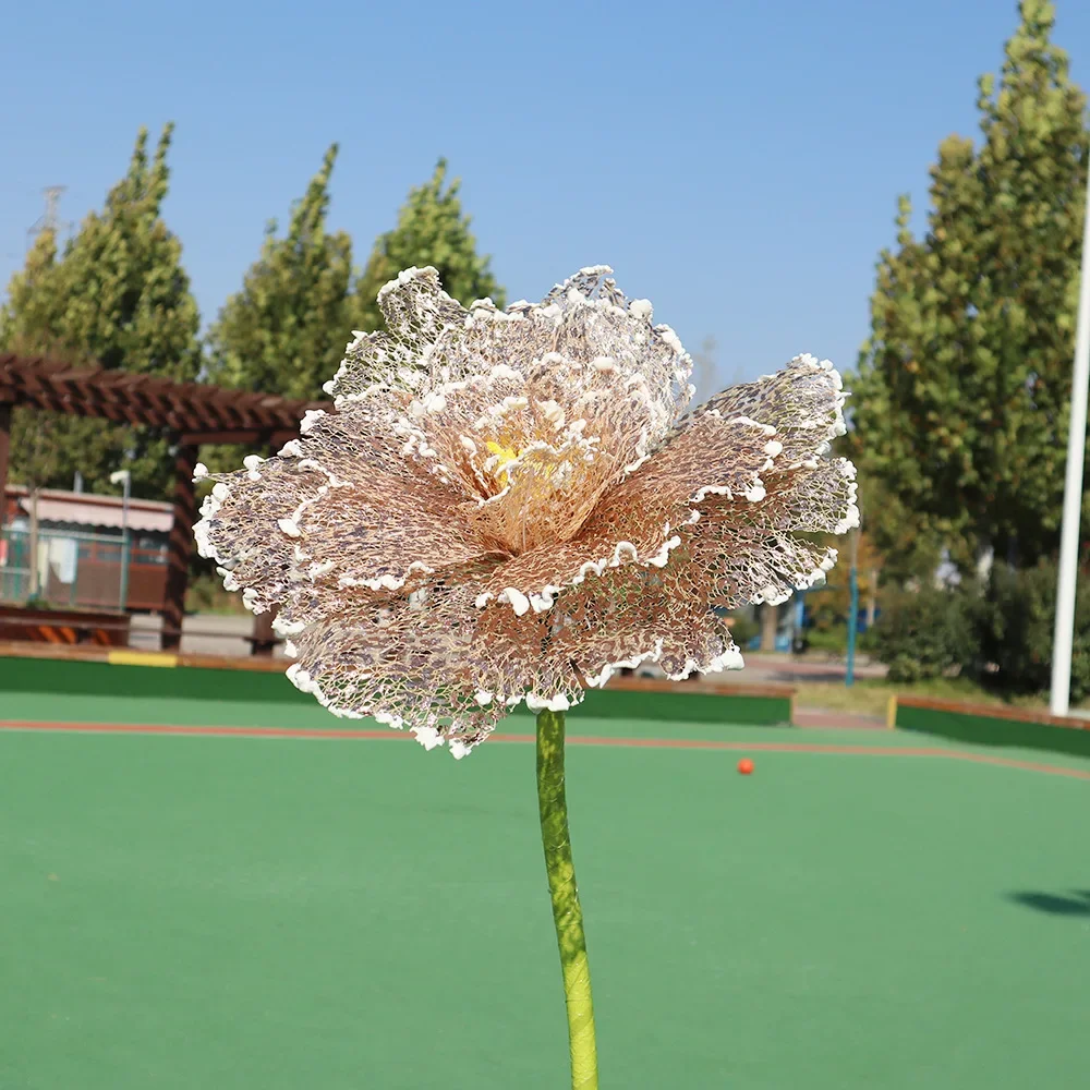 Большой пион искусственный цветок из льна свадебная дорога создание сцены