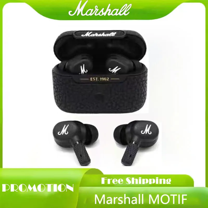 

Marshall MOTIF ANC Bluetooth Headset Active Noise Reduction Earphone True Wireless In-Ear IPX5 Waterproof Running 5.2 Earplugs