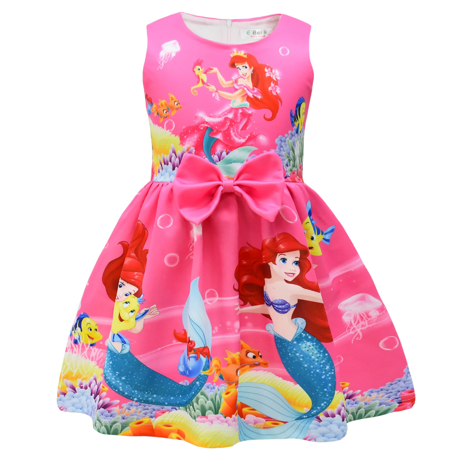 2021 летнее платье с короткими рукавами для маленьких девочек принтом из