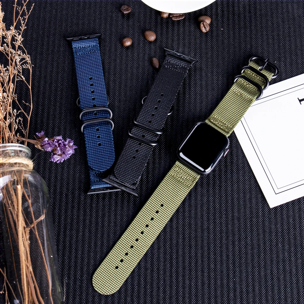 

Ремешок спортивный из нейлоновой ткани для Apple Watch SE 7 6 41 мм 45 мм 44 мм 40 мм 38 мм 42 мм