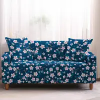 Retro Blue Plants Broken Flowers Countryside Wild Wind Sofa Cover Sofa Slipcover Women Gift Washable Furniture Protector Decor