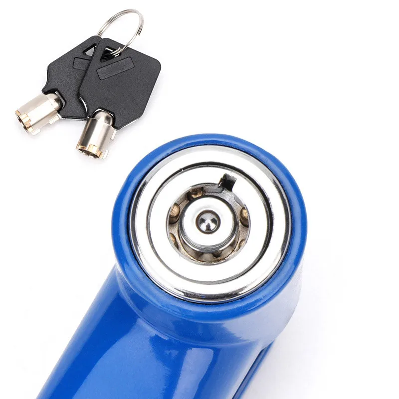 Замок дисковый велосипедный с 2 ключами и защитой от кражи