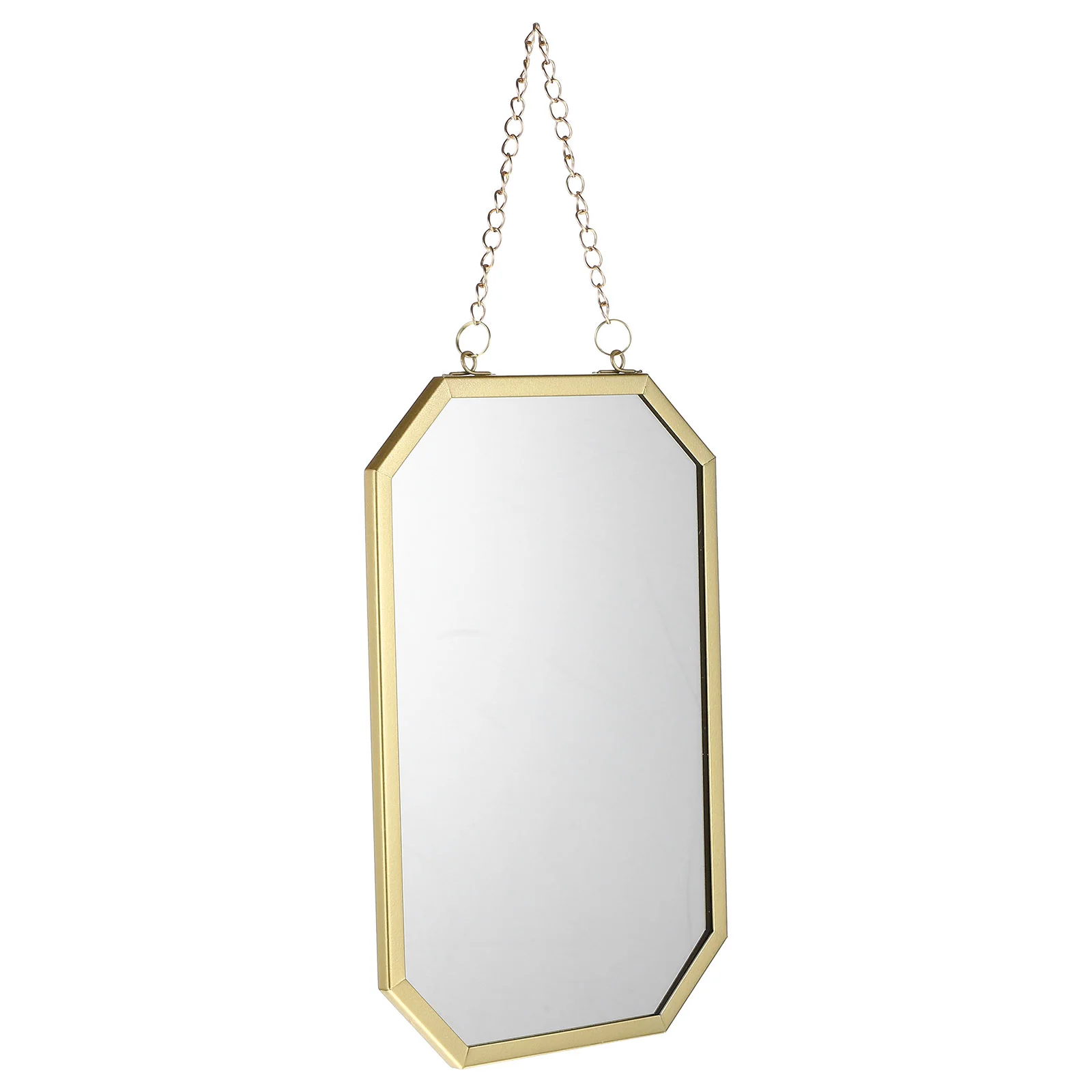 

Mirror Wall Hanging Bathroomframe Small Chain Hairdressing Geometry Shower Squaremetal Mirrors Gold Household