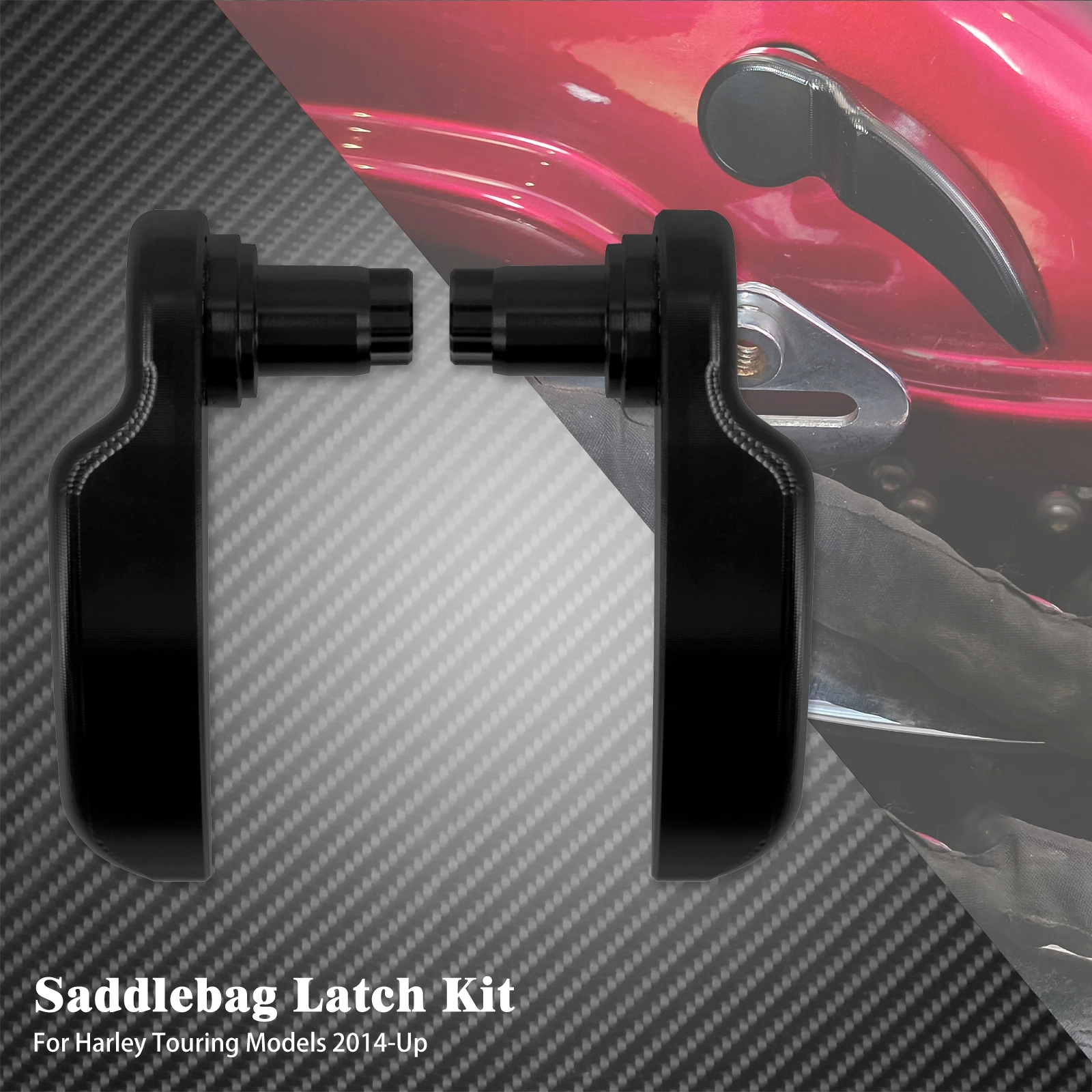 

Мотоциклетная глянцевая черная седельная сумка, комплект защелок, подъемник крышки седельной сумки для Harley Touring 2014-2023 CVO Road King FLHR Street Glide